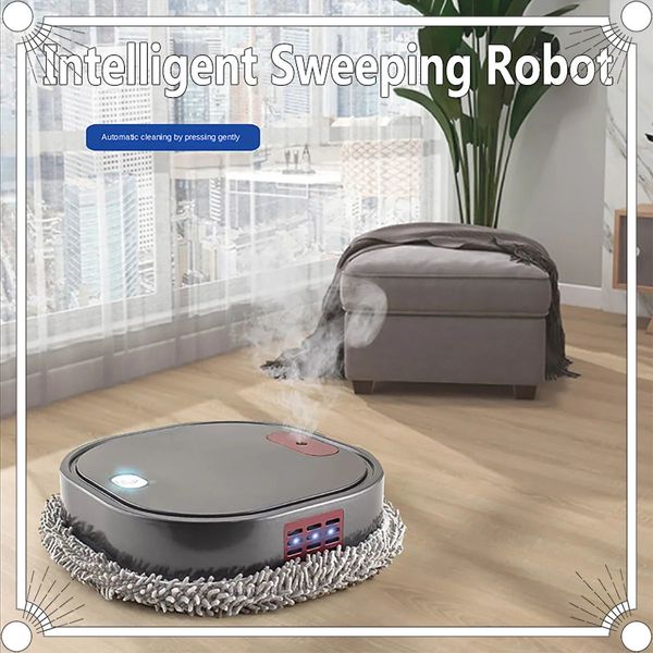 3 in 1 Roboter -Staubsaugerlehrer wieder aufladbar intelligentes Wischspray Trocken- und Nassweitermop Home Machine 240506