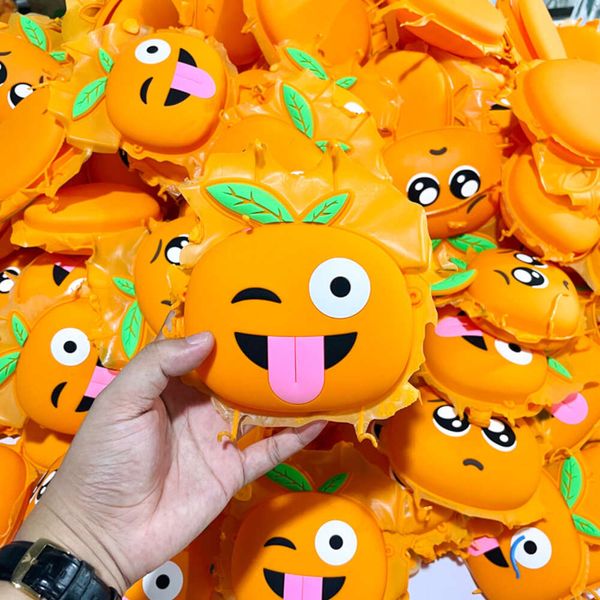 Natal Novo Bolsa de Expressão Coreana de Laranja Diversão e Funnidade Portátil Silicone Zero Carteira 80% Factory por atacado