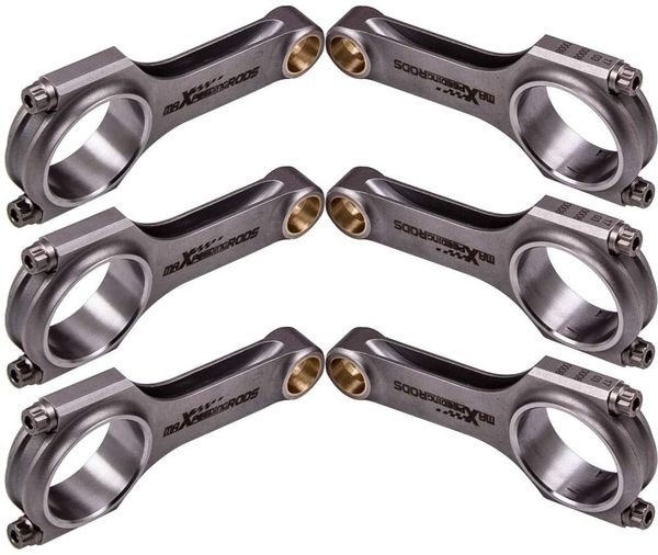 MAXPEEDINGRODS 6PCS PLEUEL соединительные шатуны для BMW S38 B35 1988 M5 M6 144MM ARP 2000 BOLT BEALLE RACING RACING 800BHP