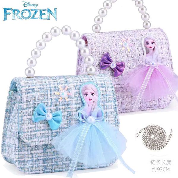 Gelo e neve romance das crianças Princesa zero Princesa Zero, bolsa de crossbody fofa, bolsa de ombro de moda de mão 80% de fábrica por atacado