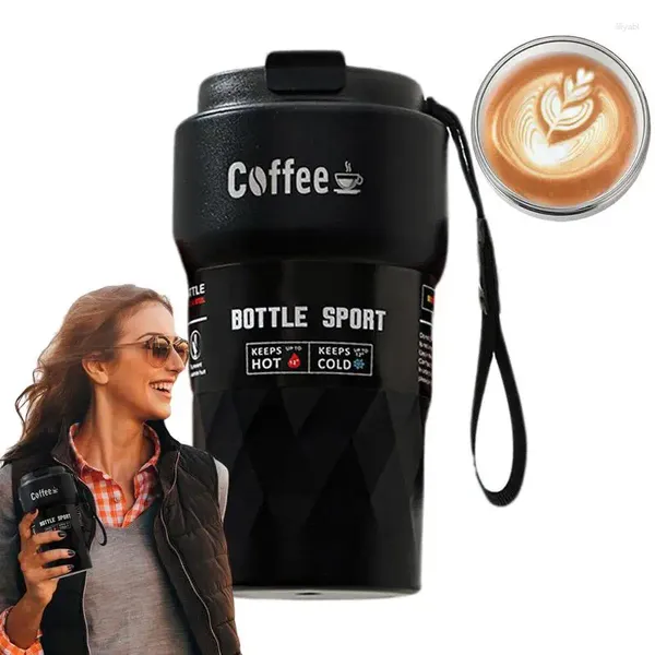 Bottiglie d'acqua tazza da caffè isolata 510 ml aspiratrice intelligente tazze da viaggio a doppio strato per cocktail di birra whisky del vino