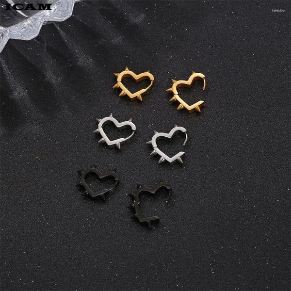 Hoop Ohrringe übertrieben Spike Niethoch Studie für Frauen Männer 3 Farben Edelstahl Ohrschnalle Piercing Goth Jewelry Geschenke Areten Areten Areten