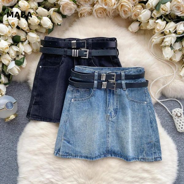 Scherma 2024 Donne coreane Mini Significa in denim Fashion Designer High Waist Black Blue Cash Casual Girl Streetwear Jeans Summer Summer