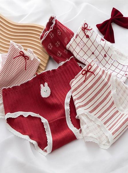 Women039s calcinha 5pcs Sexy Cotton Thong Roufe -Rouphe Women Lingerie Briefless Briefas Lot Cute Panty Ruffles Young Girls Sweet Kawa4764323