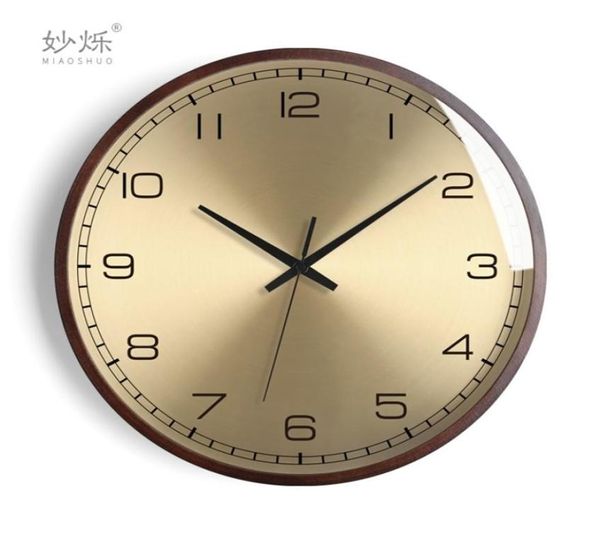 Nordic Luxus Large Wall Clock Holz Wohnzimmer Golduhren Wandhäuser Schlafzimmer Modernes Design Duvar Saati Geschenkideen FZ109 LJ22204171