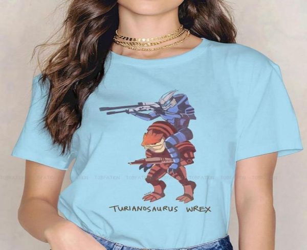 Women039s T -Shirt Mass Effect Shooting Fighting Game T -Shirt für Frau Mädchen Turianosaurus Wrex Weiches Tee T -Shirt Hochqualität Tre6932814