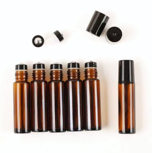 10 ml de perfume âmbar amostra garrafa de óleo essencial garrafa portátil de deslocamento de perfume reabastecido