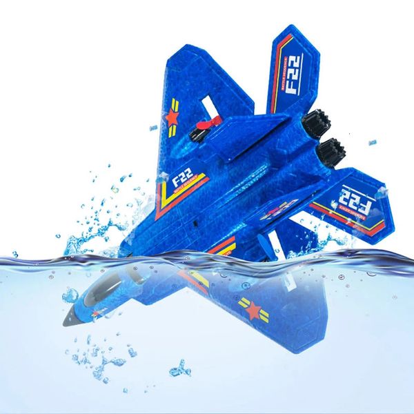 RC -Ebene F22 Fighter Fernbedienung Hubschrauber 2.4g Funkregel Flugzeug EPP -Schaum wasserdichte Segelflugzeugflugzeug für Kinder 240510