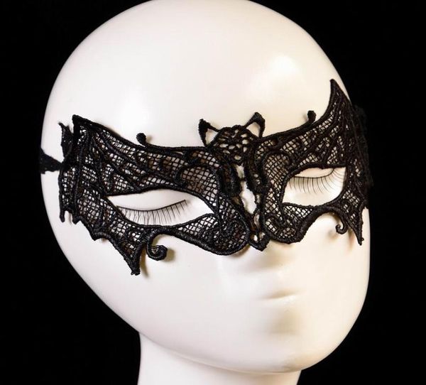 Halloween Masquerade Sexy Lady Lady Lace Máscara Bat Party Black2779642