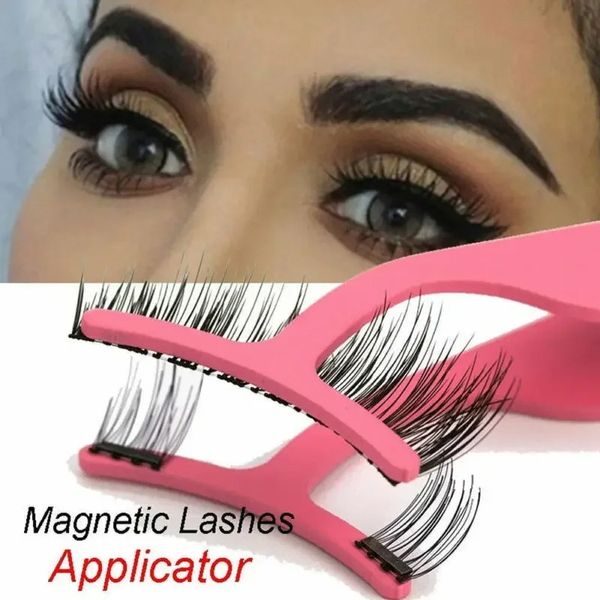 1pcs Professionelle Magnetwimper Erweiterung Applikator Edelstahl Falsches Wimpern Haller Pinzette Clip Clamp Make -up -Werkzeug