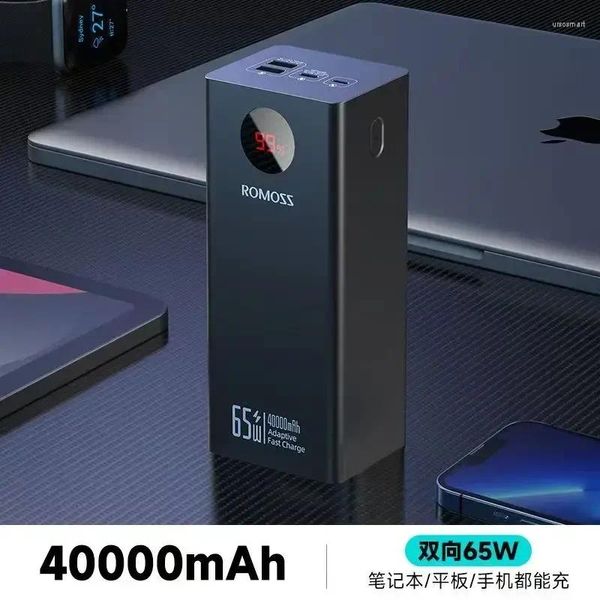 Столовая ткань Romoss 65W Fast Charge Mobile Power 40000/6000000MAH емкость High Phone Universal Bank