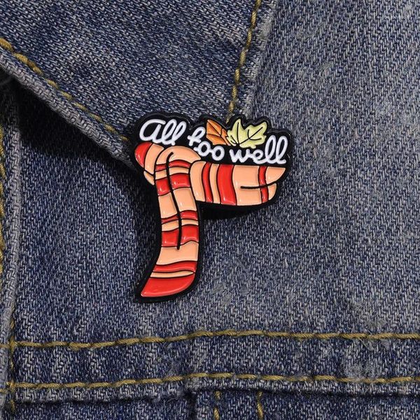 Spille spille creative Create Cute Red Striped Scarf Design Boglizia per abiti Serie di musica personalizzata Accessori Pin Badge Women's's