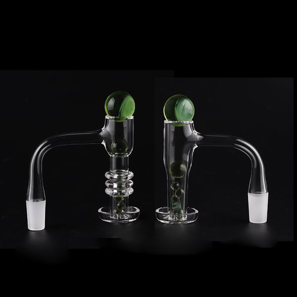 Two Styles Premium Premium Solded Gished Edge Banger Conjunto, Retentor de calor XXL Terp Slurper e Vortex Terp Surpista com conjunto de pérolas de mármore, 10/14/18mm para tubos aquáticos bongos