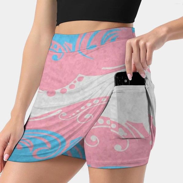 Saias de bandeira ornamental saia feminina Sport Skort com moda de bolso moda coreana 4xl Pride Swirl