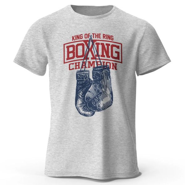 King of the Ring Boxing Champion gedrucktes T -Shirt für Männer Frauen Vintage Fitnessstudio -Bekleidung Tops Tees 240510