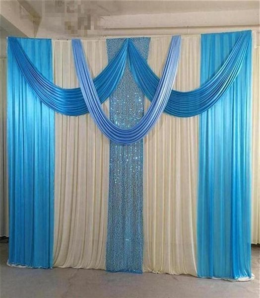 Party -Dekoration 3MX3M Design Hochzeit Bühne Backdrop -Paillettenvorhang mit Swags Geburtstag270K287p8801415