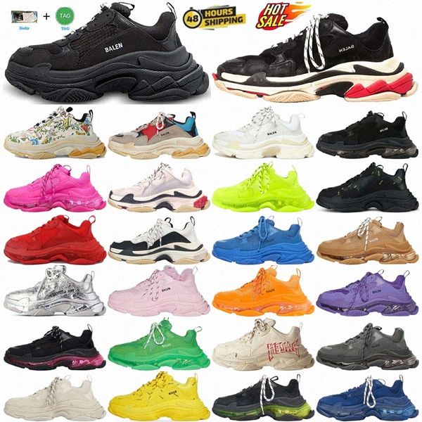 Sneaker designer scarpe scarpe da ginnastica da uomo triplo s scarpa da scarpe da ginnastica piattaforma chiara unica bianca bianca rosa grigio blu blue5kee##