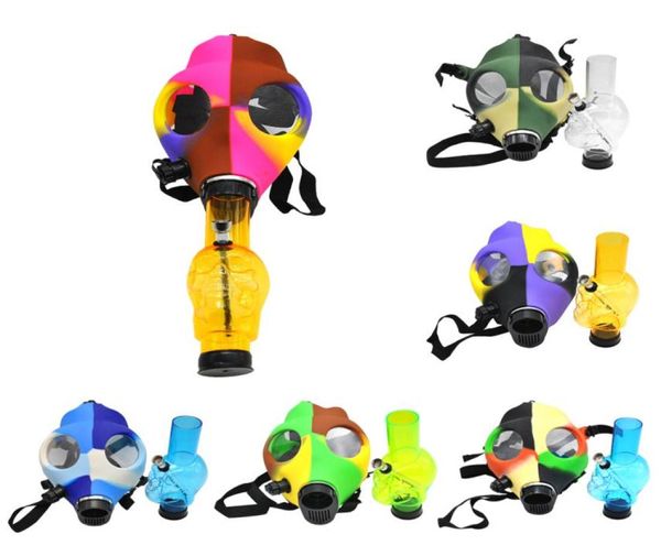 Party Hookah Gas Mask Bong Creative Acrílico Fumabador Tubal Máscara de Máscara de Gas de Acrílico Tabacco Shisha Pipe8388455