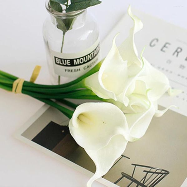 Flores decorativas 8pcs/pacote decoração de casa presente durável sem desbotamento casamento artificial simulado casamento para vaso calla lily po