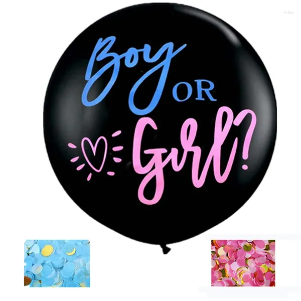 Decoração de festa menino ou menina balão de gênero revelar confete de bebê balão de látex preto