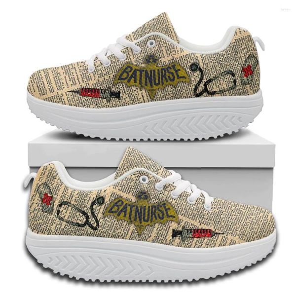 Scarpe casual Instantarts Pattern strumento Piattaforma Lace-up Piattaforma da donna Sneaker a maglie non slip femmini