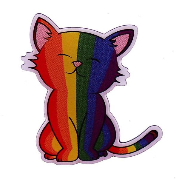 LGBTQ RAINBOW FLAG CAT BATTHE KITTY PRIDE LGBT Non binary Gay Gay Spiro per zaini per zaini
