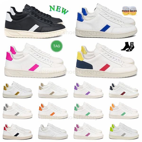 Top-Turnschuhe Männer weiß französische brasiliengrüne Erde Grün mit kohlenstoffarmen Lebenskohlenstoff-Lebens mit Bio-Baumwolle Flats Plattform Sneakers Frauen klassische Designer Walk Schuhe Trainer Eur35-44