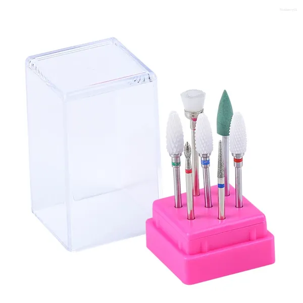 Nagelkunst -Kits 7pcs/Set Keramikbohrer Bits Acrylbox -Mahlen Cutter Manicure Machine Elektrische Dateien Tool