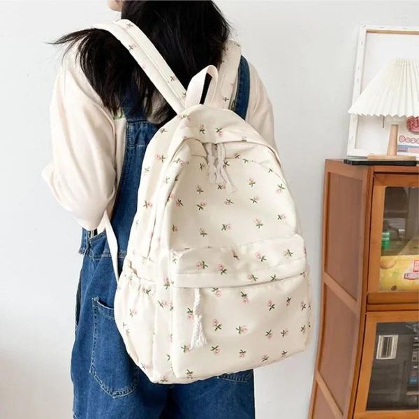 Bolsas escolares backpack coreano Backpack White para meninas adolescentes Bola de marca de marca fofa de nylon mack