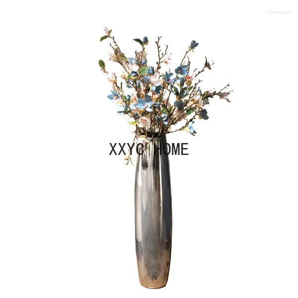 Vasi arte arte grande pianta pianta in ceramica fiori secchi in argento alto vaso nordico bonsai floreale macetas oggetti decorativi per la casa