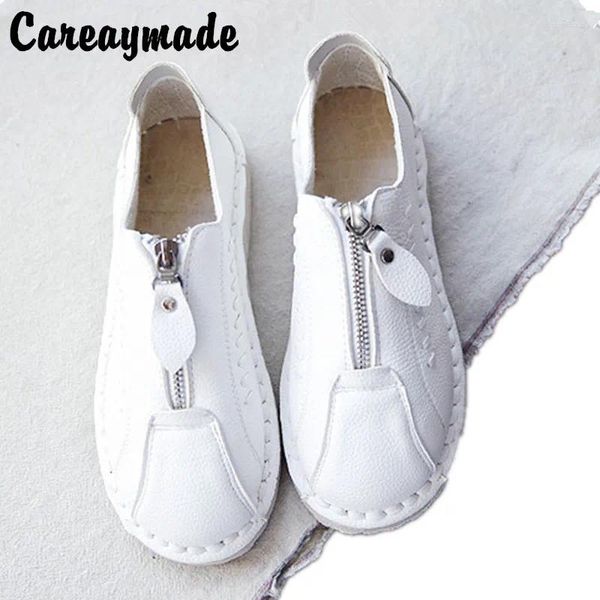 Scarpe casual Careayymade- Pure Women Women in pelle originale fatta a mano The Retro Art Girl Comfort Flats