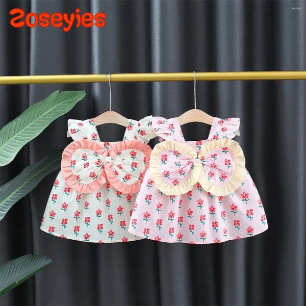 Mädchenkleider Baby Mädchen Kleid Blumenmuster Bogen Spitze Rüschen süße Prinzessin kleine fliegende Ärmel Halfer Geburtstagsfeier Team