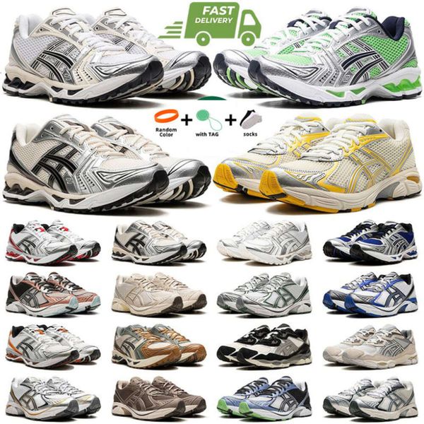 Designer Men Women Running Shoes Gelnyc Graphite Oyster Gray GT2160 Kayanos14 Creme Solar Power Power Oatmeal Pure Silver White Orange Mens Trainer