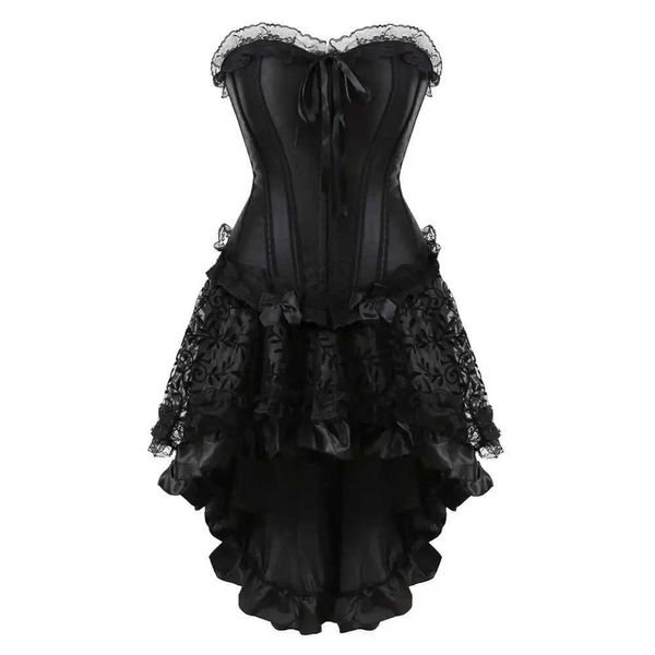 Vestidos sexy urbanos espartilhos burlescos vintage sutiã de cetim de cetim de cetim up bustier vestido gótico cenário de carnaval de carnaval