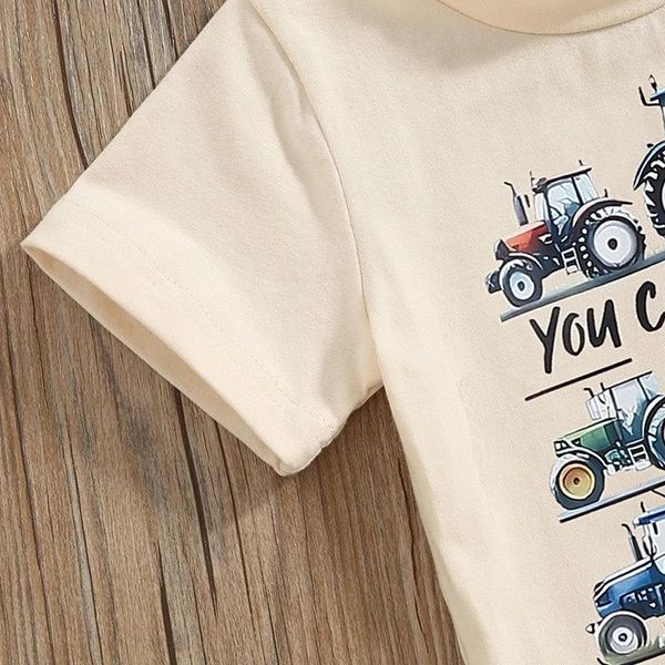 Kleidungssets Kleinkind Baby Jungen Sommer Kleidung Farm Traktor Tiersorten T-Shirt und feste Farbshorts-Outfit-Set