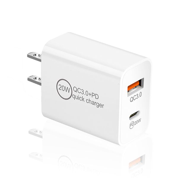 Caricabatterie universali 2.4A Doppi porte di tipo C USB-C PD EU US Wall Charger Adattatori di alimentazione per iPhone 14 Plus XS Max 11 12 13 Pro Samsung Tablet PC Telefono