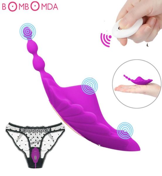 Sex Perineum Massage Schmetterling Vibrator Fern Vagina Vibration Clitoris Stimulation vibrieren Erotik Sexspielzeug für Frau Y1117875