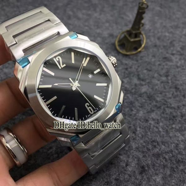 Ucuz Yeni Octo Solotempo 42mm Siyah Dial 102704 102031 BGO41BSSD Japonya Kuvars Erkekler İzle Paslanmaz Çelik Bilezik Yeni Saatler 290J