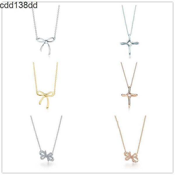 Anhänger Halskette neuer Designer S925 Sterling Silber Luxus Halskette für Männer und Frauen DIY Cross Bow Diamond Anhänger Fashion Temperament Accessoires Ladies Holiday