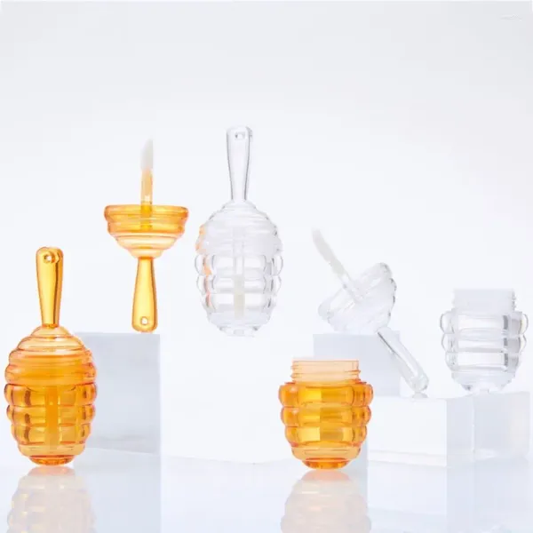 Bottiglie portatili graziosi a nido d'ape lucido lucidalabora di plastica a tubo di plastica da miele di ricarica cosmetici creativi contenitore ricarica