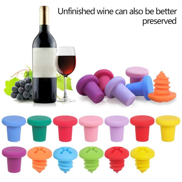 Silicone Wine Bottle Bottle Stoppagne Drink Champagne Sigillatore Plug Bar Accessori per cucine per cucina per outlet ridotto 0510