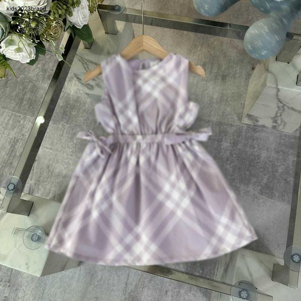 New Baby Skirt Flagrant Taro Purple Printing Design Princess Dress Tamanho 100-160 cm Crianças Designer Roupos de verão