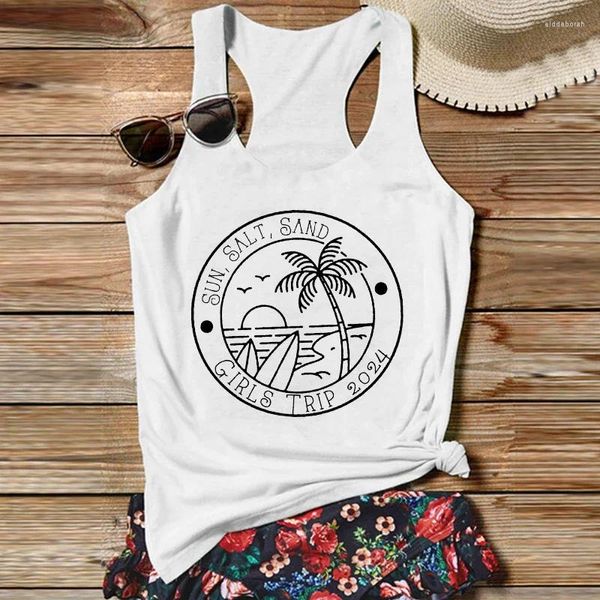 Frauen Tanks Custom Vacation Tanp Top Family Beach Matching Tops Mädchen Sommerlager Weiß gotische Kleidung l