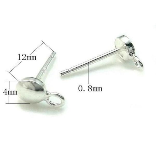 10PairsLot 925 STERLING SLATRING BREACH ACULES PINS CONCLÃO COMPONENTES PARA JOIXAS DE CRAÇÃO DIY 08X4X12MM WP05790450589866325