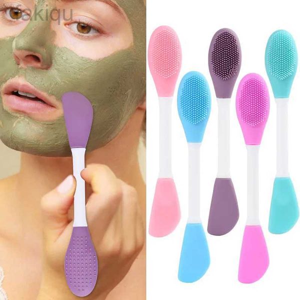 Pulizia Yunduogirl 1pcs a doppia testa silicone maschera facciale foro per il viso per la pulizia del film di fango Applicazione Strumento di pulizia femminile D240510