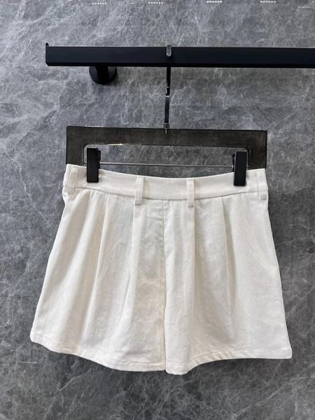 Shorts femininos 2024 Luxo Celinha de cintura alta Projeto de cinto de qualidade Marca de qualidade Original LOND END FAMOSO BRANCO