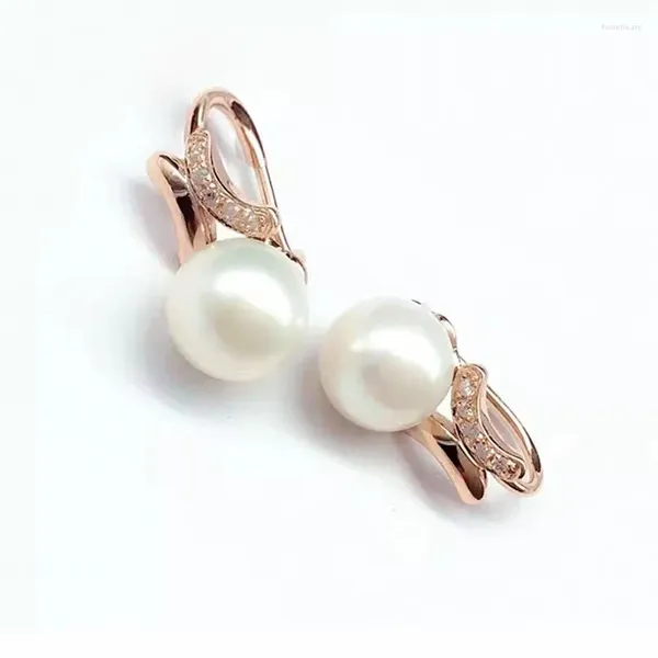 Orecchini a pennello creativi e delicati 585 oro viola intarsiato perla rotonda per donne placcate 14k rosa orecchie da sposa gioielli da sposa