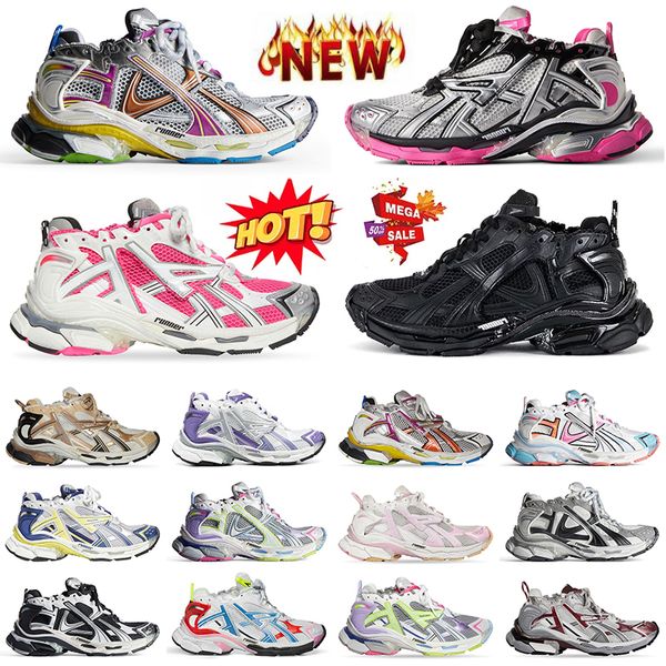 Высококачественные женские мужские треки платформы винтажные Runner 7 Trainers Designer Runners Runners 7.0 Тушена