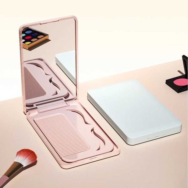 Specchi compatti mini specchio pettine set di modalità a colore solido strumento regalo per trucco pieghevole portatile con viaggio Q240509