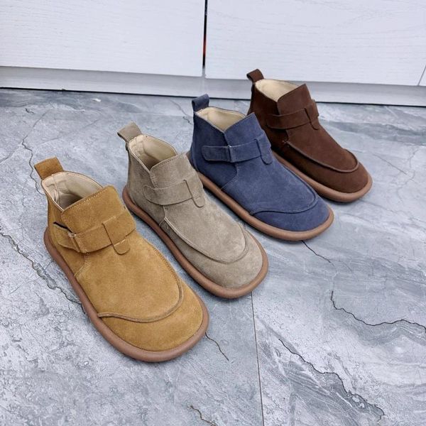 Casual Schuhe careymade-genuine Leder rein handgefertigtes Frauen runde Zeitflats hässlich niedliche komfortable große Größe 35-43